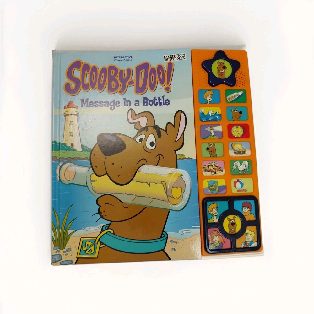 Scooby-Doo! MESSAGE IN A BOTTLE Interactive Play-A-Sound Book 2004 New Batteries